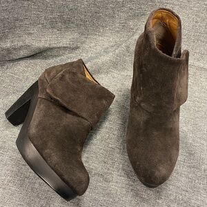 Sutro Seal of the Sutro San Francisco heeled booties leather suede womens shoes